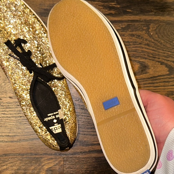 Kate Spade Glittering Gold Lace-Up Keds Shoes - Picture 9 of 10